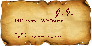 Jánossy Vénusz névjegykártya